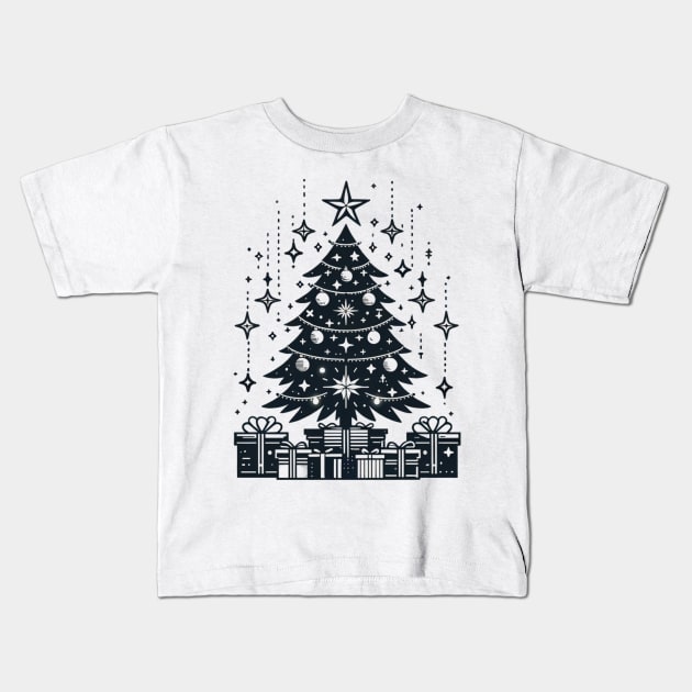 Christmas tree Kids T-Shirt by Lady Su